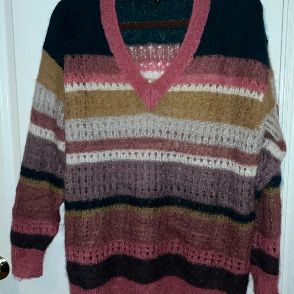 Striped V-Neck Sweater